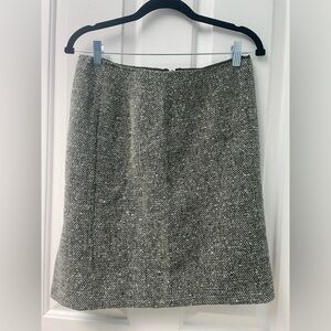 30" Valentino Roma Wool Skirt With Tweed Pattern